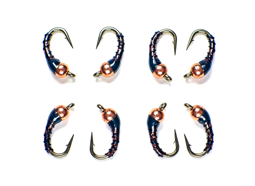 Zebra Midge Tungsteno Ninfe Radice Birra - Mosche da Pesca a Mosca Trota Premium - Foto 6 di 23
