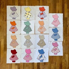 15 Beautiful Vintage Sunbonnet Sue Quilt Blocks