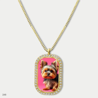 Stunning Cute Yorkie Yorkshire Terrier Dog Fashion Pendant Necklace Chain Printe