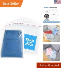 20 PCS 12x16 Inches Thick 3.2Mil Self-Sealing Clear Bags - Perfect for Gifts