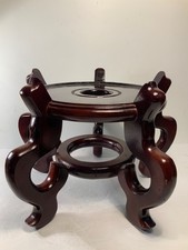 Vintage Chinese Cherry Wood Fish Bowl Planter...