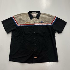 VTG Red Kap GM Goodwrench Auto Mechanics Work Shirt Distressed Biker Mens 2XL 2