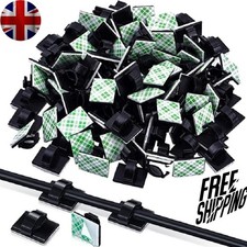 30PCS Mini Self Adhesive Car Wire Clips Rectangle Tie Sticker Cable Cord Holder
