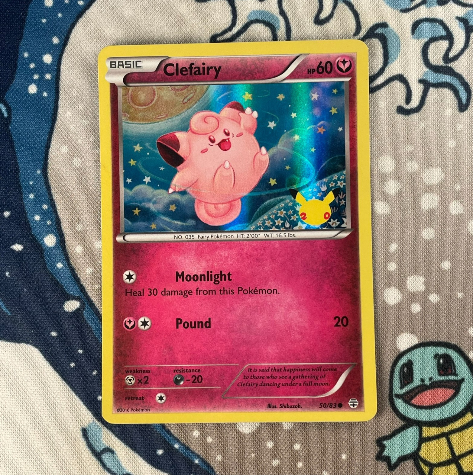 Clefairy 50/83 20th Anniversary Stamped Promo Pokemon XY Generations Card MP