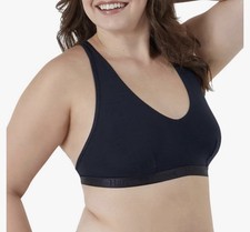 Hanes SuperSoft Styles Wire-Free Pullover Racerback Bralette Viscose Black S