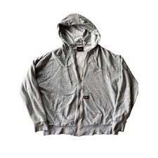 Vintage Dickies Thermal Lined XL Heather Gray Full Zip Hoodie Sweat Jacket