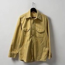 Vintage 60s Frostproof Flannel Shirt Cotton Sanforized Mens Size: Medium Yellow