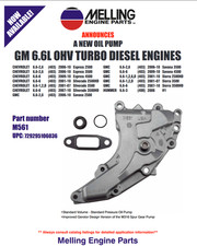 Melling M561 Oil Pump Gm 6.6l Duramax Turbo Diesel 06-10 Chevy Improved Design Melling M561 Oil Pump Gm 6.6l Duramax Turbo Diesel 06-10 Chevy Improved Design