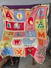 RARE VTG COCALO Alphabet Soup / Numbers Striped Animals Nursery Bedding  Decor