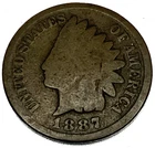 1887 Indian Head Cent AG Condition as pictured - SV131