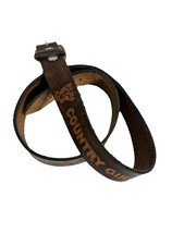 Vintage 90s Tooled Embossed Leather Belt Country Girl Samantha Western Size 34