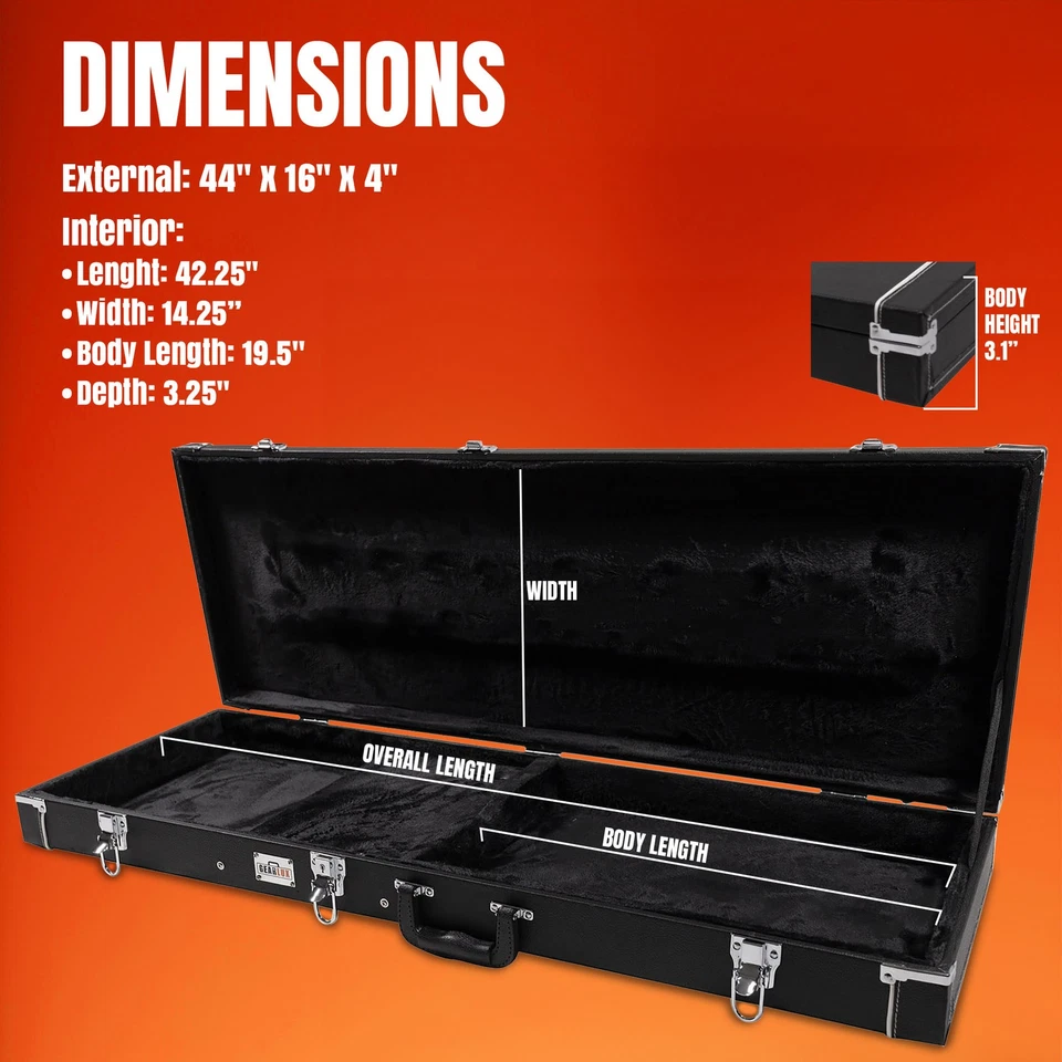 Gearlux Jaguar/Jazzmaster Wooden Case - Black - Image 4 of 4