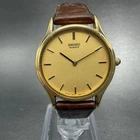Seiko Watch Women 28mm Gold Dial Gold Tone Round 4N00-0720 New Battery Vintage