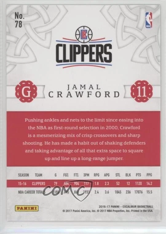 2016-17 Panini Excalibur Count Jamal Crawford #78 - Image 2 of 2