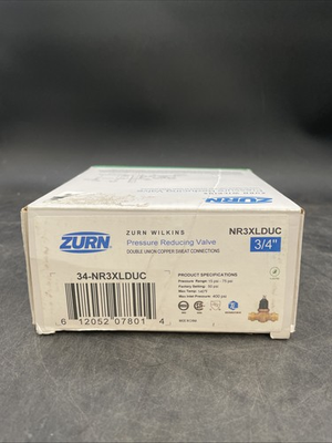 #ad Zurn Wilkins 34 NR3XLDUC Pressure Reducing Valve 3 4quot; NR3XL Double Union Copper $74.99