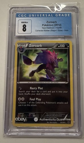 Pokemon TCG B & W Zoroark 102 Next Destinies Holo Corrected Graded CGC 8