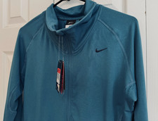 Nike Full Zip Dri-Fit Training Blue Jacket with Pockets Women's Size Large NEW
