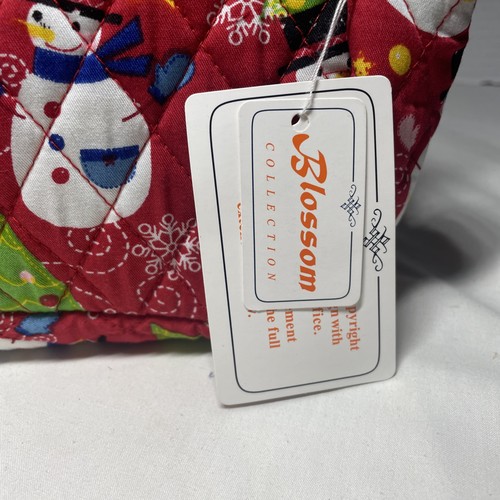 NEW So Fetch! Snowman Christmas Red Quilted Purse Handbag - Picture 2 of 8