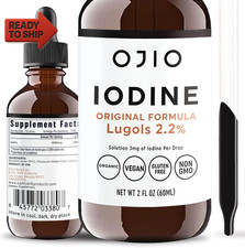 Ojio Iodine Lugol'S Solution - 1 Year Supply - Supplement for Thyroid Support  