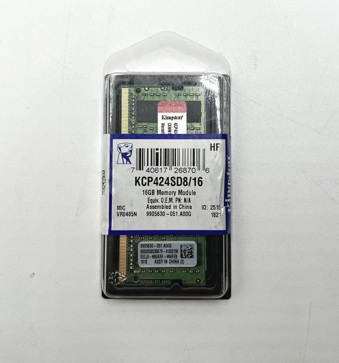 Kingston KCP424SD8/16 16GB DDR4 2400Mhz Memory RAM for sale online