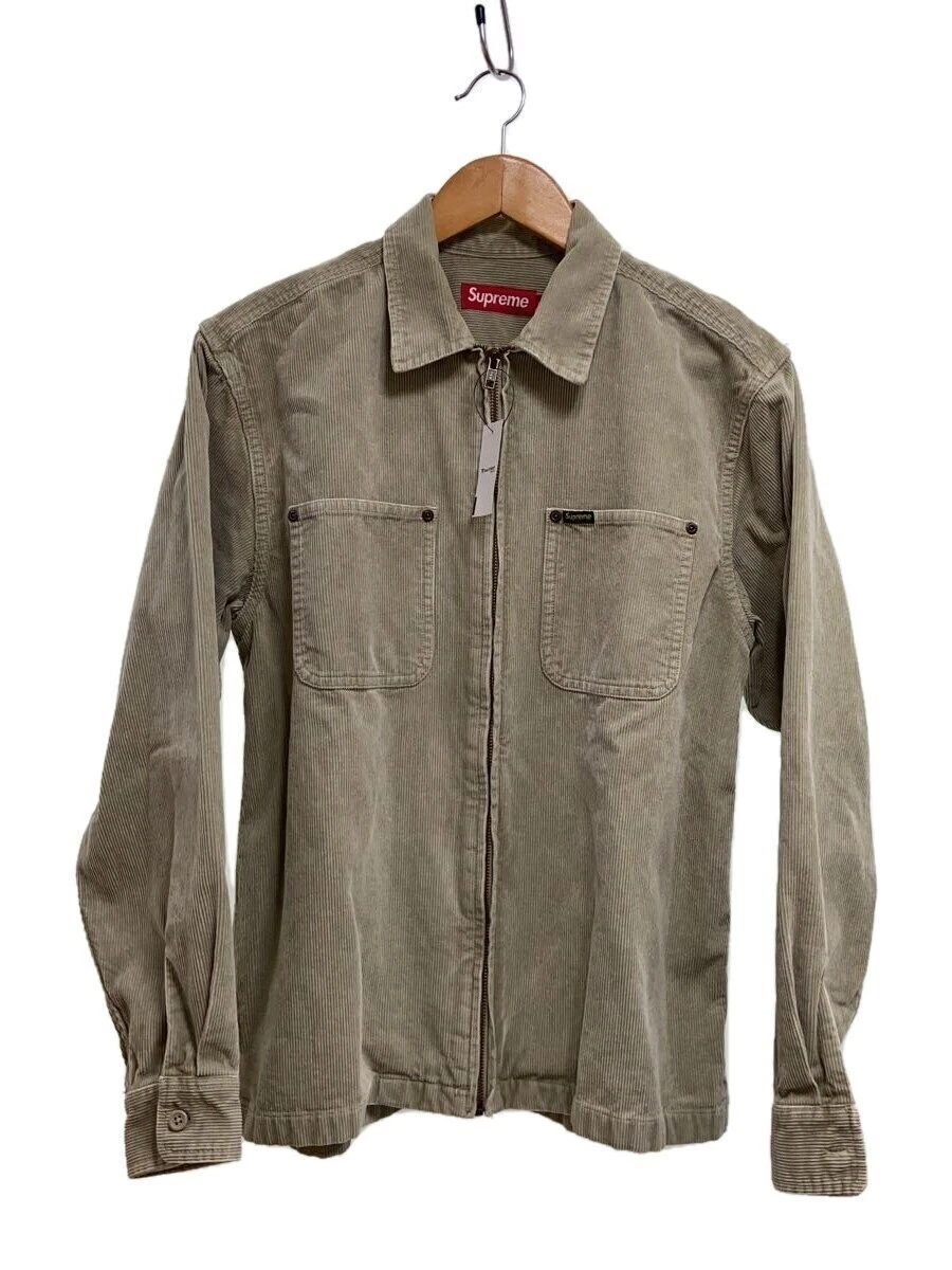 Giacca camicia Supreme in velluto a coste lavato con zip S velluto a coste BEG