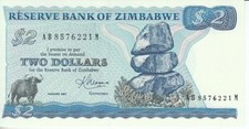 Zimbabwe 2 Dollar 1983 Mint Condition