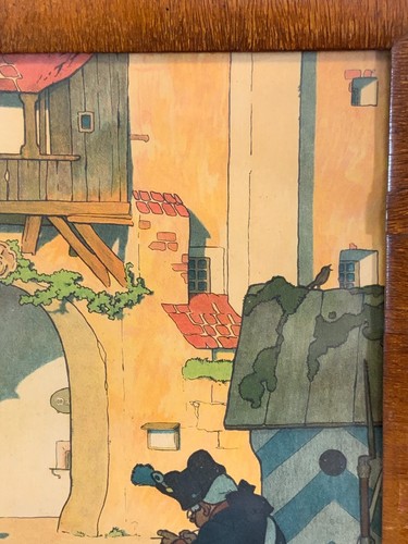 ANTIKER KUNST DRUCK GERAHMT HINTER GLAS DIE WACHE ABMESSUNGEN 37x49cm - Bild 5 von 11