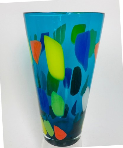 Jarrón de vidrio artístico soplado a mano de Murano 12"H x 6,5"W - Imagen 3 de 10