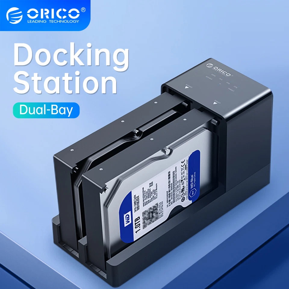 ORICO USB3.0 to SATA Dual Bay Docking Station Offline Clone 2.5"/3.5" Hard Drive - Image 2 of 4