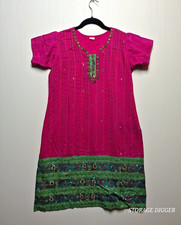 Indian Women's Multicolor Tunic Sequin Embroidered Ethnic Wear Size 40