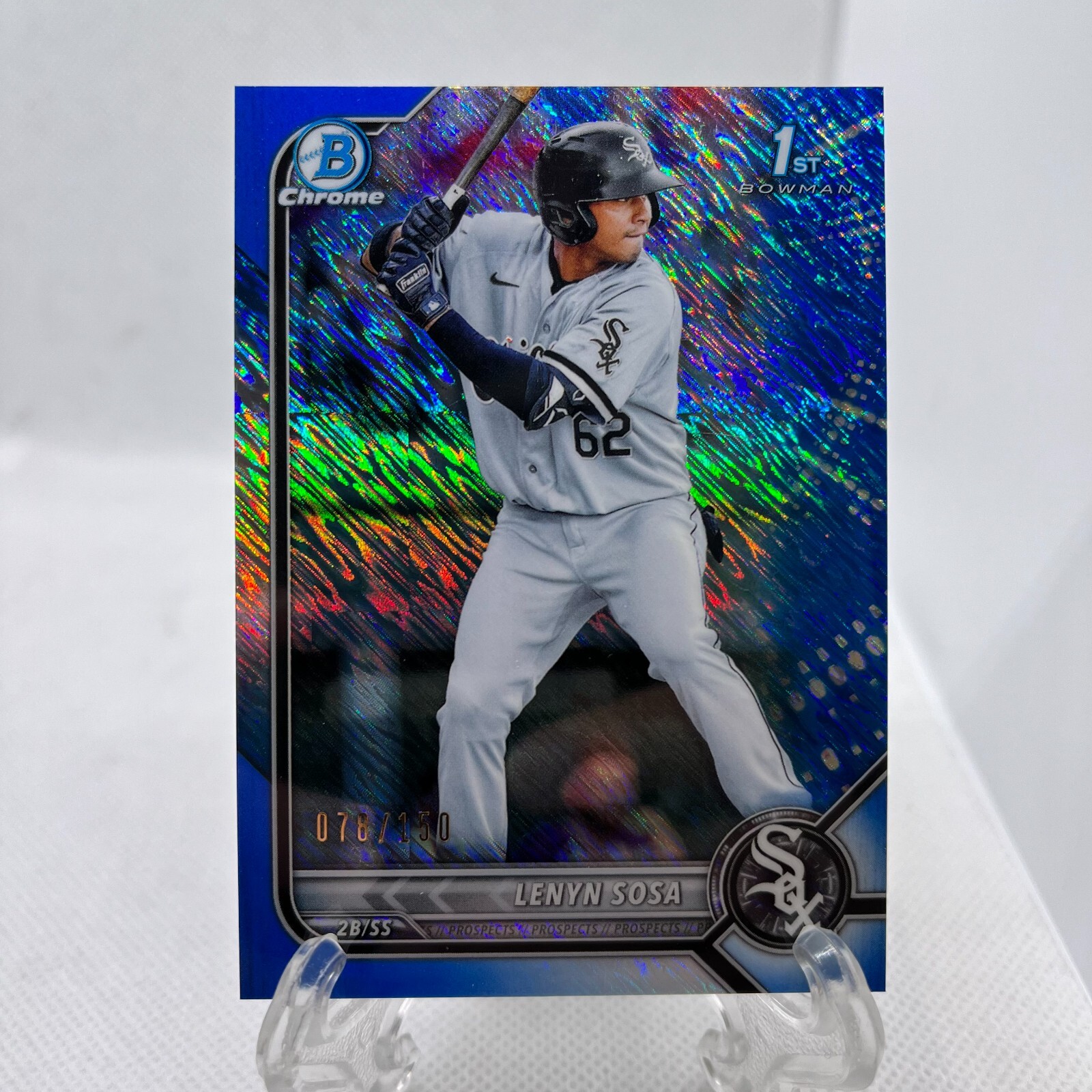 2022 Bowman Chrome Blue Shimmer Refractor /150 Lenyn Sosa White Sox 1st #BCP-76