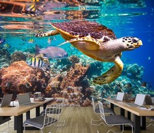 3D Sea Turtle 8612 Wallpaper Mural Wall Print...