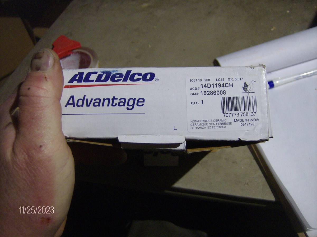 GENUINE GM ACDELCO 14D1194CH 19286008 BRAKE PAD SET | eBay