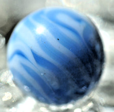 Christensen Agate Swirl Flame Toy Marble Sky Blue Flames 170
