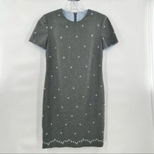 Talbots grey sheath dress blue size 4