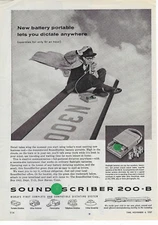 Sound Scriber 200B Dictating Transcription New Haven, Conn Vintage 1957 Print Ad