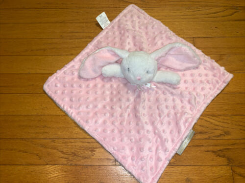 Blankets & Beyond White Bunny Rabbit Pink Minky Dot Security Blanket/Lovey