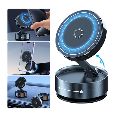 360° Rotation Electric Vacuum Magnetic Suction Cup Car Phone Holder Stand Mount