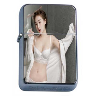 Korean Pin Up Girls D10 Flip Top Oil Lighter Wind Resistant