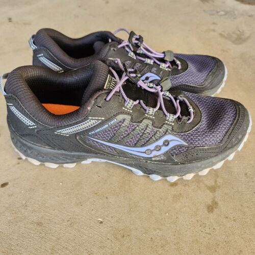 Saucony Womens Excursion Tr13 Trail Running Shoes Size 10 Black Purple Hiking - Picture 1 of 5