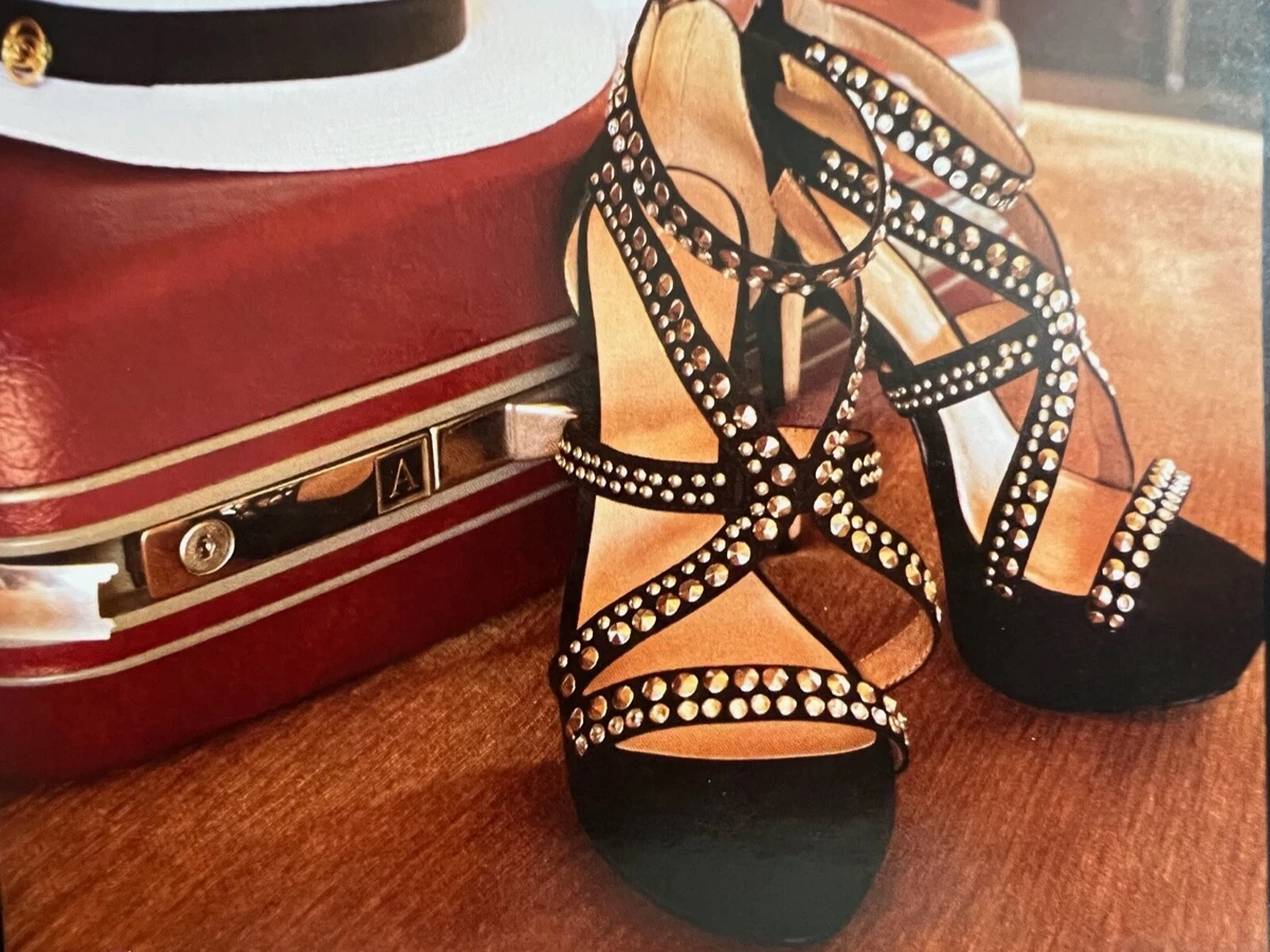 New Kristi Black SUEDE Embellished Heels sz 10 Shoes