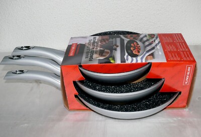 3x Royalty Line Ø 20 24 28 cm Brat Pfanne Marmorschicht ALU PTFE - PFOA Frei Sil