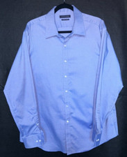 Tommy Hilfiger Mens 17.5 34/35 Blue Stretch Athletic Fit Dress Shirt