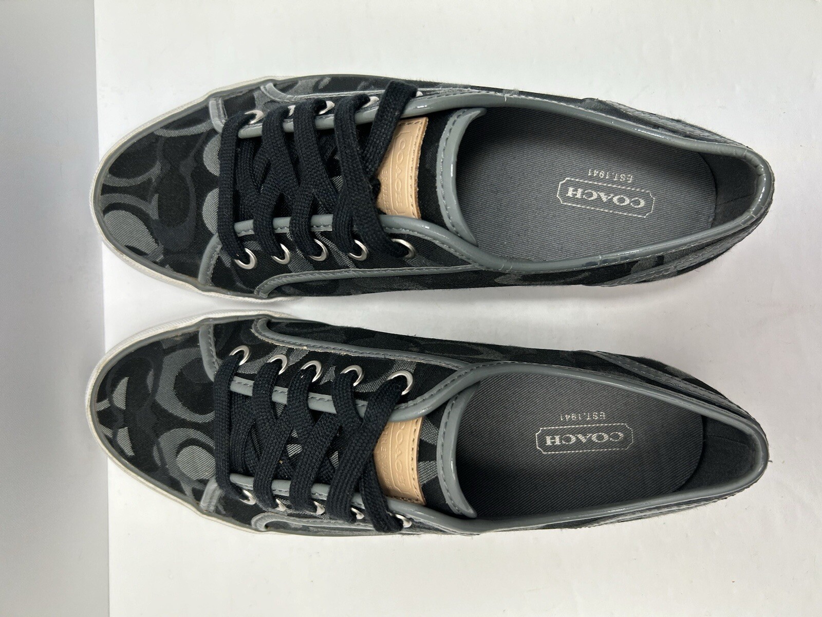 Coach Dee Designer Shoes Women's Size 8B Gray Lace-up Casual Loafer ...