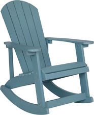 Savannah Sea Foam Adirondack Rocking Chair - All Weather Poly Resin