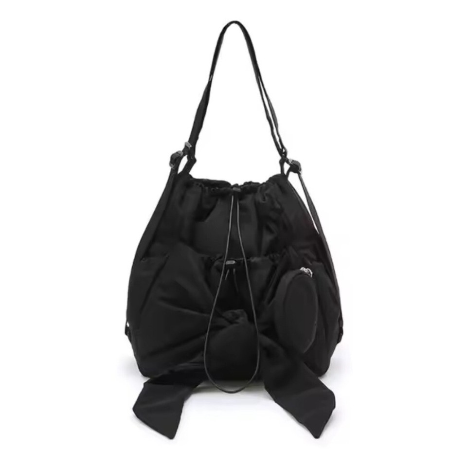 Bow Drawstring Backpack Nylon Handbag Fashion Shoulder Bag eBay