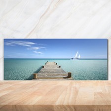 Kitchen Glass Splashback 125x50 Wooden pier