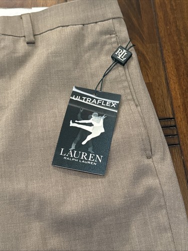 Lauren Ralph Lauren Norton Classic Fit Ultra Flex Pants Sz 33x30 Tan NEW $90 - Picture 2 of 4