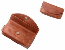 Angelo Leder Pfeifentasche, Combi Leder Beutel Braun, Leather Combo Pouch Pfeife