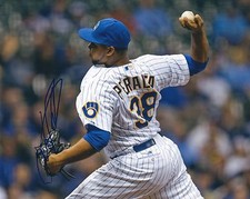 Signed  8x10  WILY PERALTA Milwaukee Bewers Autographed photo - COA 